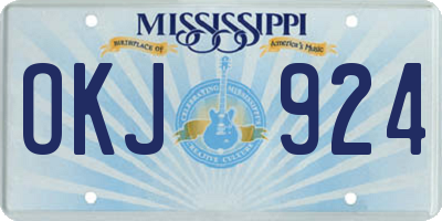 MS license plate OKJ924