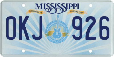 MS license plate OKJ926