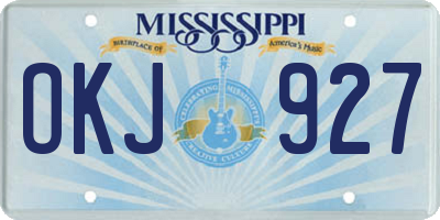 MS license plate OKJ927