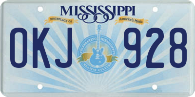 MS license plate OKJ928