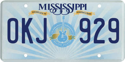 MS license plate OKJ929