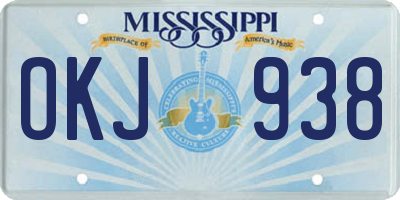 MS license plate OKJ938