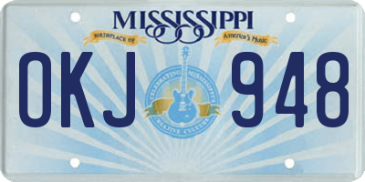 MS license plate OKJ948