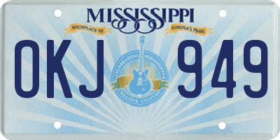 MS license plate OKJ949