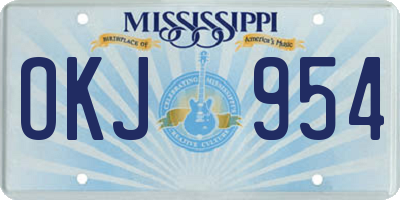 MS license plate OKJ954