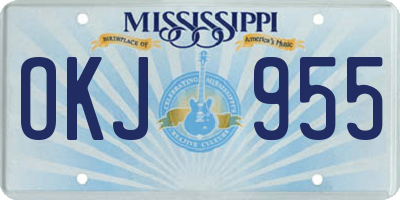 MS license plate OKJ955