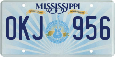MS license plate OKJ956