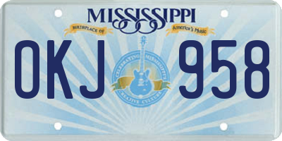 MS license plate OKJ958