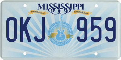 MS license plate OKJ959