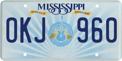 MS license plate OKJ960