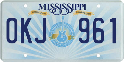 MS license plate OKJ961