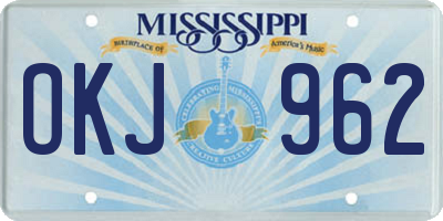 MS license plate OKJ962