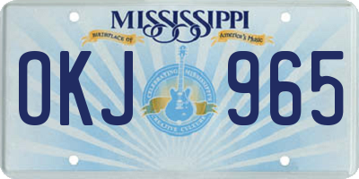 MS license plate OKJ965