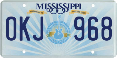MS license plate OKJ968