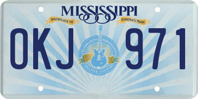 MS license plate OKJ971