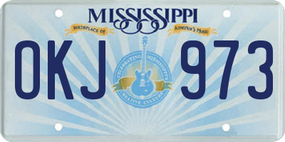 MS license plate OKJ973