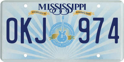 MS license plate OKJ974