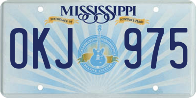 MS license plate OKJ975