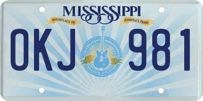 MS license plate OKJ981