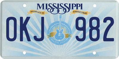 MS license plate OKJ982