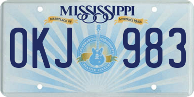 MS license plate OKJ983