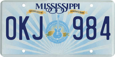 MS license plate OKJ984