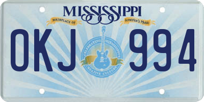 MS license plate OKJ994