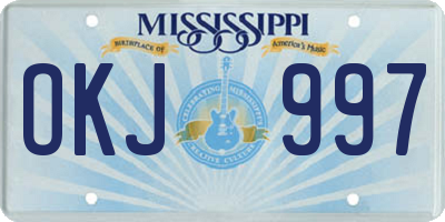 MS license plate OKJ997