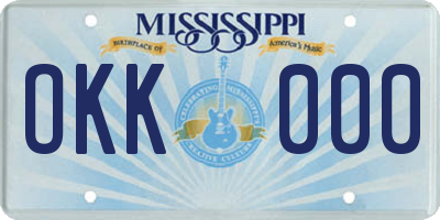 MS license plate OKK000