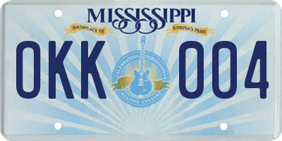 MS license plate OKK004