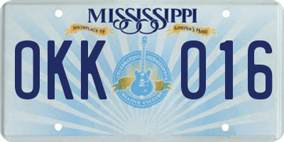 MS license plate OKK016