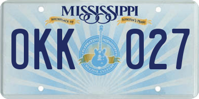 MS license plate OKK027