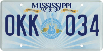 MS license plate OKK034