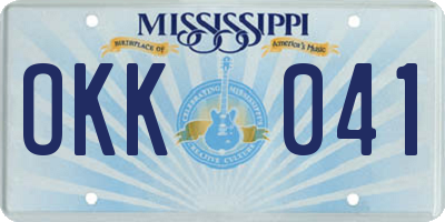 MS license plate OKK041