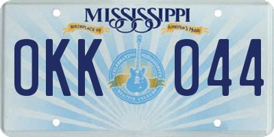 MS license plate OKK044