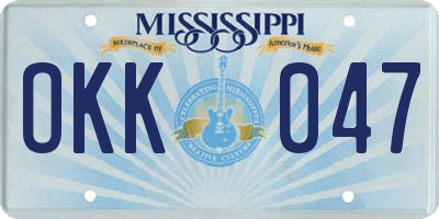 MS license plate OKK047