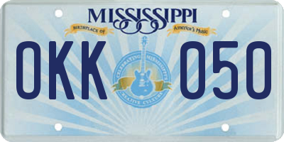 MS license plate OKK050