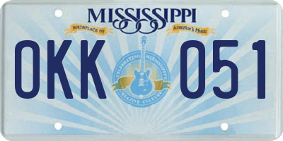 MS license plate OKK051