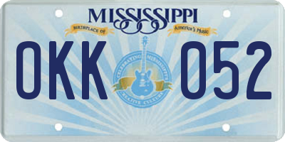 MS license plate OKK052
