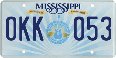 MS license plate OKK053