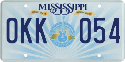 MS license plate OKK054