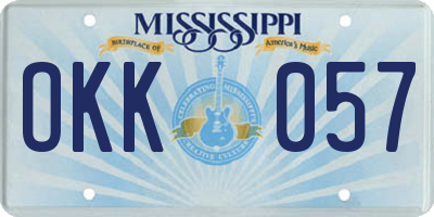 MS license plate OKK057