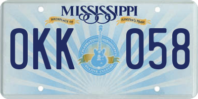 MS license plate OKK058