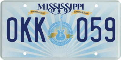 MS license plate OKK059