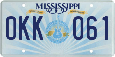 MS license plate OKK061