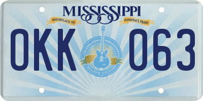 MS license plate OKK063