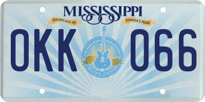 MS license plate OKK066