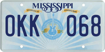 MS license plate OKK068