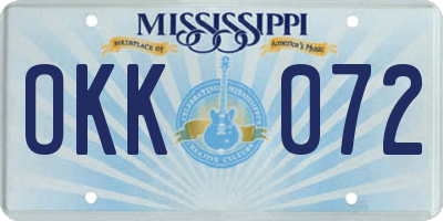 MS license plate OKK072