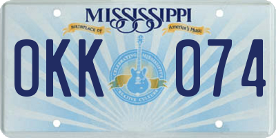 MS license plate OKK074